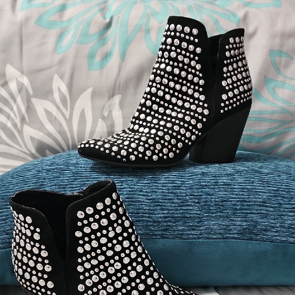 Naughty Monkey Black and Silver Ankle Booties